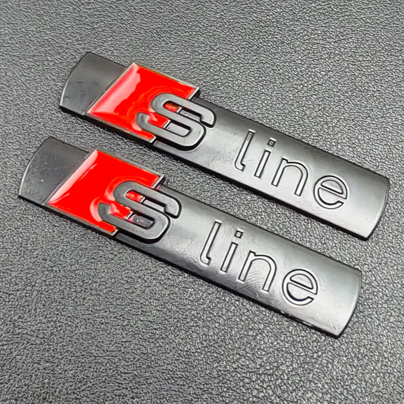 2PCS GENUINE AUDI S-LINE 3D METAL FENDER EMBLEMS