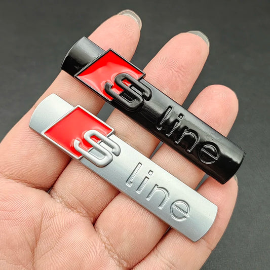 2PCS GENUINE AUDI S-LINE 3D METAL FENDER EMBLEMS