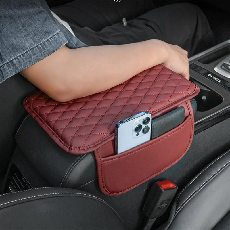 PREMIUM PU LEATHER CAR ARMREST ORGANIZER