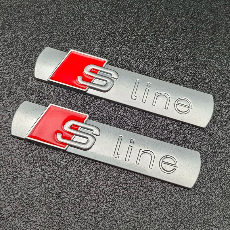 2PCS GENUINE AUDI S-LINE 3D METAL FENDER EMBLEMS