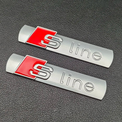 2PCS GENUINE AUDI S-LINE 3D METAL FENDER EMBLEMS