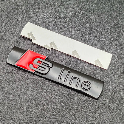 2PCS GENUINE AUDI S-LINE 3D METAL FENDER EMBLEMS