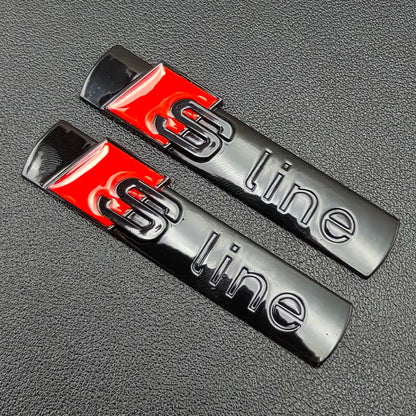 2PCS GENUINE AUDI S-LINE 3D METAL FENDER EMBLEMS